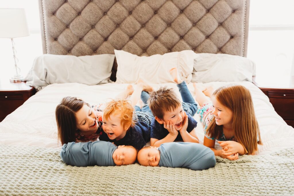 Hannah Peterson with children she supports